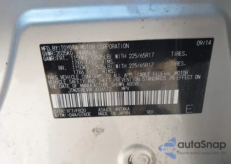 2015 Toyota Rav4 Le from USA, damaged, VIN JTMZFREVXFJ026512